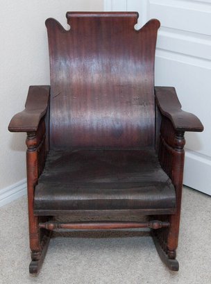 Circa 1900 Oak McKinley Spindle Rocking Chair
