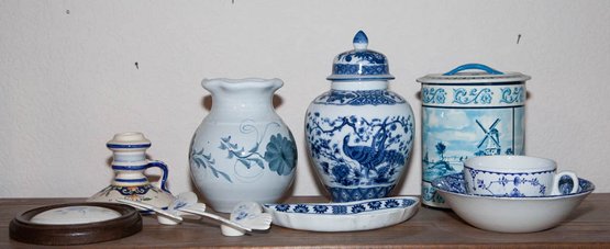 Lot Of Blue And White Home Decor