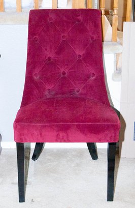 Magenta Velvet Fabric Dining Chair