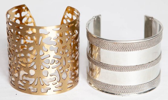 Gold And Silver Tone Cuff Bracelets