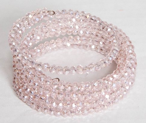 Pink Glass Bead Wrap Bracelet