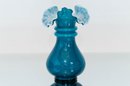 6' Fenton Jamestown Blue Ruffled Vase