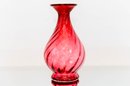 10' Fenton Country Cranberry Spiral Vase