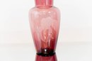 10.75' Fenton Amethyst Sand Carved Iris Vase Signed