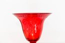 8'  Fenton Ruby Dancing Ladies Deco Centerpiece Vase