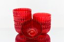 5' Ruby Red Depression Glass Bowls (8)