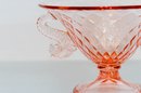 Fenton Pink Diamond Optic Dolphin Pedestal Vase 4.5'x6.5'
