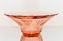 1930s Hocking Pink Depression Glass Mayfair Open Rose Centerpiece Bowl