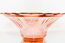 1930s Hocking Pink Depression Glass Mayfair Open Rose Centerpiece Bowl