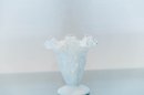 4.25' Fenton Spanish Lace Silver Crest Ruffled Vase