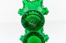 6.5' Fenton Snowcrest Emerald Spiral Ruffled Vase