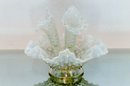 7' Fenton French Opalescent Hobnail  Epergne 3-horn