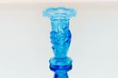 3.5' Fenton Blue Opalescent Hand Vase