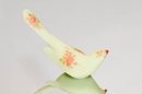 Fenton Yellow Custard Hand Painted And Signed Happiness Bird With Pink Roses