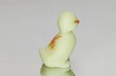 Fenton Yellow Custard Hand Painted And Signed Duckling With Pink Roses