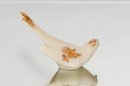 Fenton Cameo Satin Hand Painted And Signed Happiness Bird With Chocolate Roses