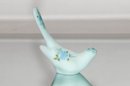 Fenton Blue Custard Hand Painted And Signed Happiness Bird With Blue Roses