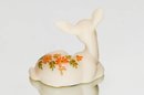 Fenton Cameo Satin Hand Painted And Signed Fawn With Gold Daisies
