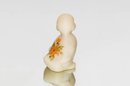 Fenton Cameo Satin Hand Painted And Signed Duckling With Gold Daisies