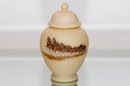 6' Cameo Satin Hand Painted Budweiser Clydesdale Lidded Jar