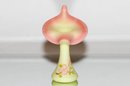 6.5' Fenton Burmese Hand Painted And Signed Stretch Vase Jack In The Pulpit