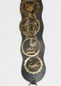 Antique English 6 Brass Horse Badges On Leather Belt