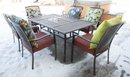 Very Nice Patio Table And Chairs With New Upholstered Chair Cushions