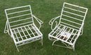 Heavy Metal Patio Lounge Chairs One Bouncy One Stationary
