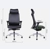 Donati Leather Executive Chair, Ergonomic Swivel Adjustable Height Backrest Seat Faux Armrest Office Chair