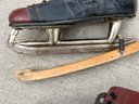 1960s Mens Leather Two Tone Ice Hockey Skates Clipper Blades