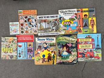 Vintage Children's Books, Including Where The Wild Things Are, Snow White, And The Busy Busy World Of Richard