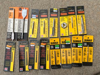 Lot Of New In Package, Drillbits Taps And Die  Dewalt Turbo Max Craftsman And Hanson