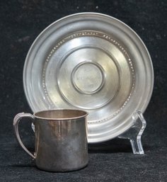 25th Anniversary Bowl And Oneida Tudor Plate Childs Cup