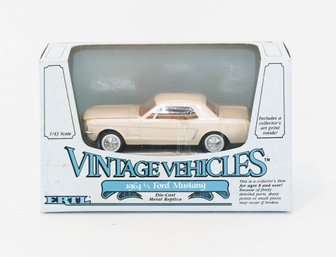 1988 ERTL Vintage Vehicles 1964 Ford Mustang 1/43 Scale Cream