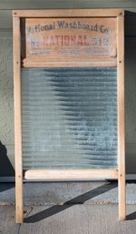 National Washboard Company Glass And Wood Washboard