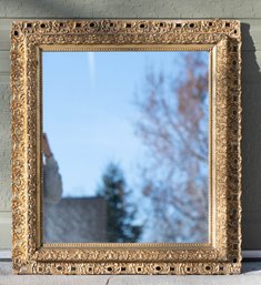 Antique High Relief Gold Gilt Mirror