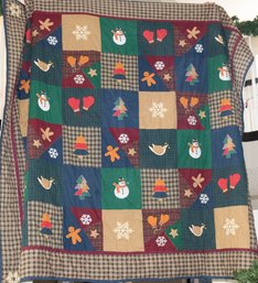 Cotton Christmas Quilt And Sham