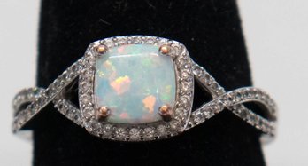 Infinity Twisted Prong Opal Ring Size 10