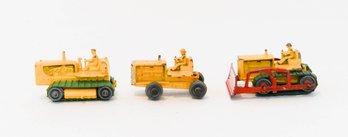 1950s Matchbox Lesney No.18 CAT Dozer, No.8 Tractor And No.8b Die Cast 2'