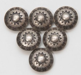 Silver Sunfeather Button Covers (6)