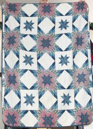 Blue Majestic Star Pattern Quilt