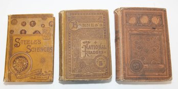 Late 1800s Antique Barnes Historical, National Readers And Astronomy Books