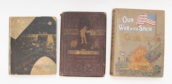 Late 1800s Antique Mr. Brodley Abroad, Western Wilds And Our War With Spain For Cuba's Freedom Books