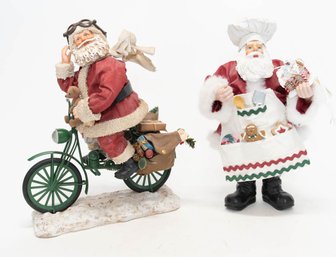 Resin And Paper Mache Santa Figurines