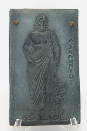 Greek Ceramic Wall Plaque Of Aesculapius God Of Health