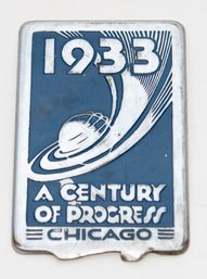 1933 Chicago World's Fair Metal Tag Souvenir