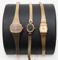 Vintage Ladies Gold Tone Times Watches