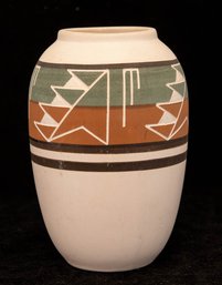 Signed Geometric Sioux Pottery Vase