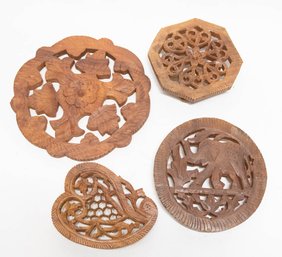 Wooden Hand Carved Trivets