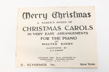 1945 Merry Christmas  A Baker's Dozen Of Christmas Carols By Walter Kirby Piano Sheet Music